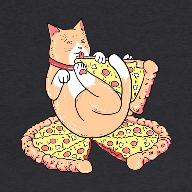 Pizza And Chill Cat by LittleBunnySunshine